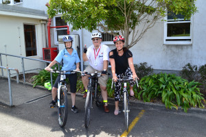WDHB staff members on bicycles